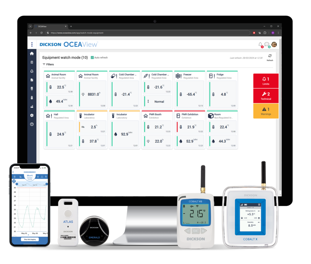 OCEAView Temperaturüberwachung Pharma Datenlogger Cloud Software